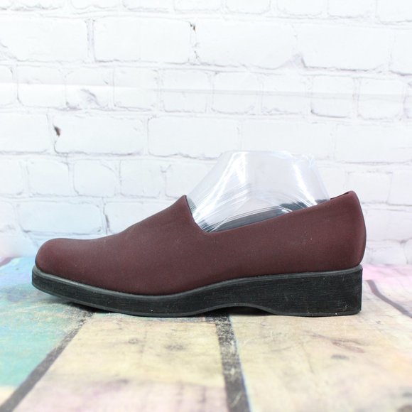 L.L. Bean Shoes - LL Bean Burgundy Nylon Comfort Slip-on Loafer Shoes Size 8.5 M